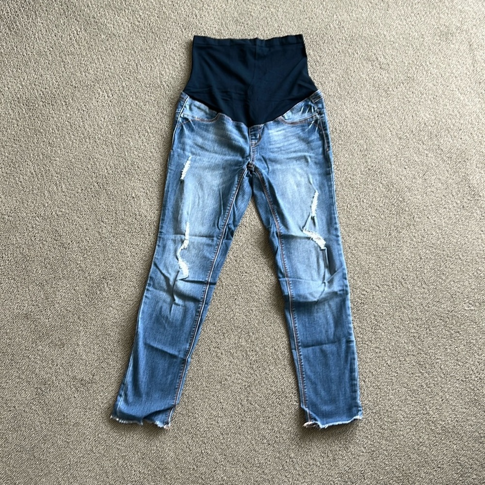 1822 Denim Distressed Maternity Jeans